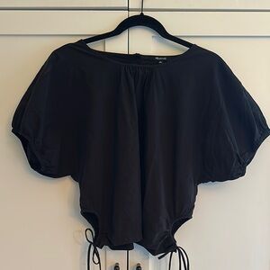 Madewell Black Cotton top with drawstring waist